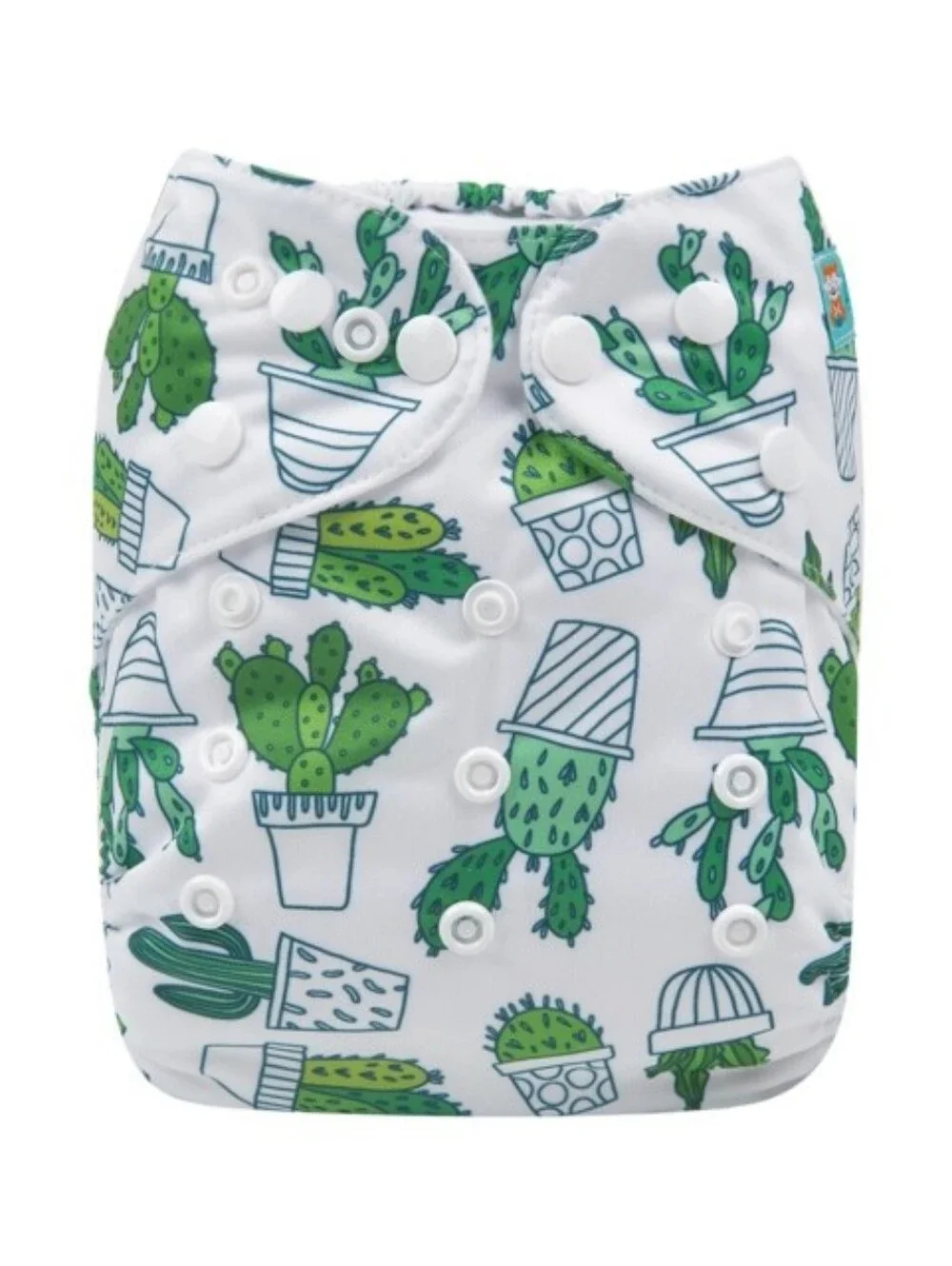 ALVABABY Print Cloth Diaper Adjustable Washable & Reusable Diaper Cactus